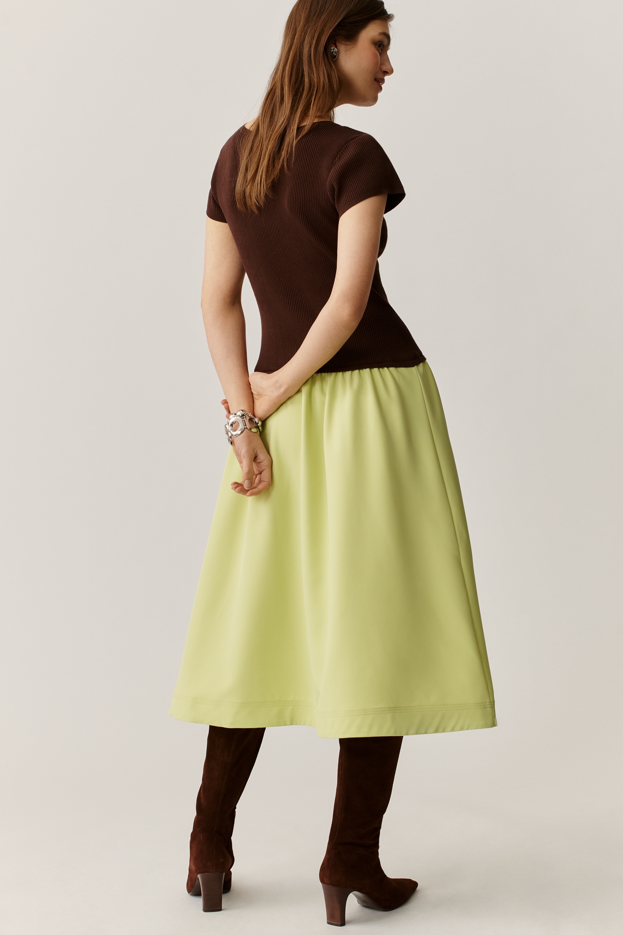 By Anthropologie Short-Sleeve Twofer Sweater Midi Dress