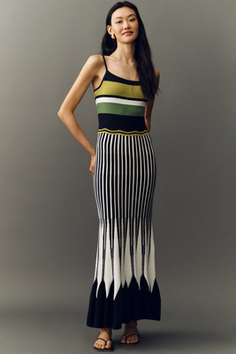 Maeve Striped Sleeveless Knit Maxi Dress In Multi