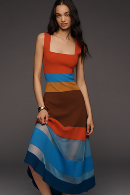 Maeve Sleeveless Blocked Sweater Dress