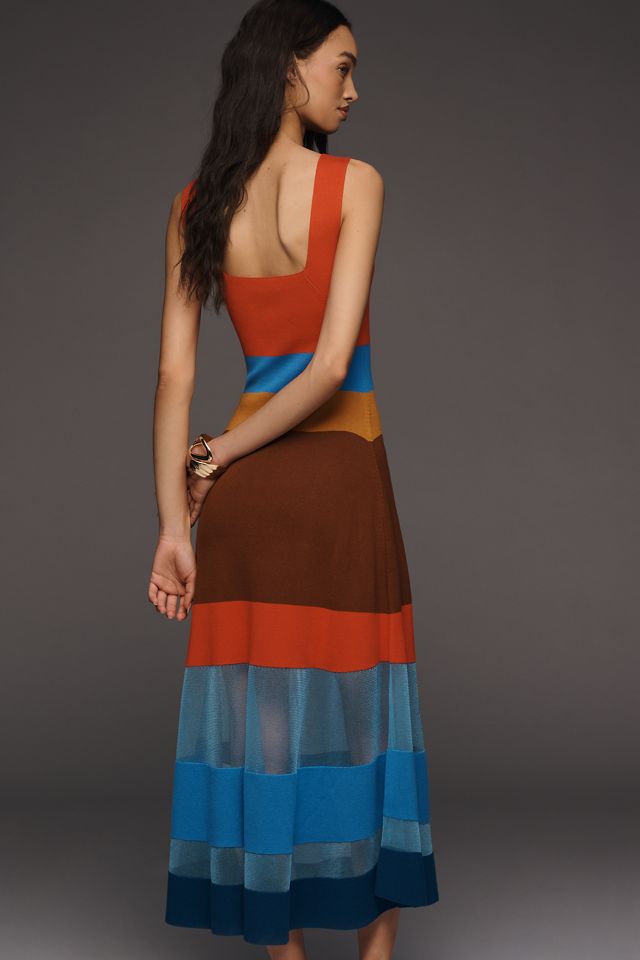 Maeve Sleeveless Blocked Knit Midi Dress #2