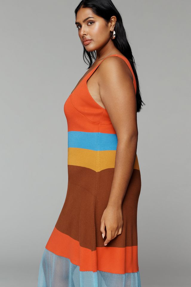 Maeve Sleeveless Blocked Knit Midi Dress #5
