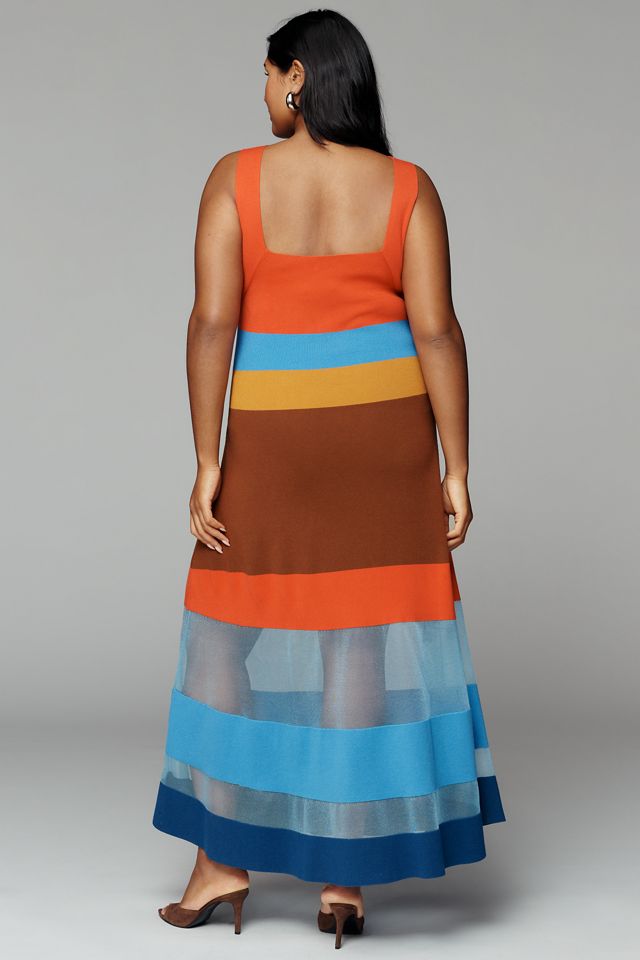 Maeve Sleeveless Blocked Knit Midi Dress #6