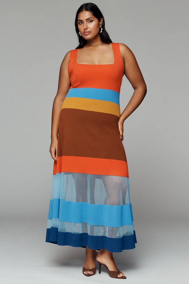 Maeve Sleeveless Blocked Knit Midi Dress #4