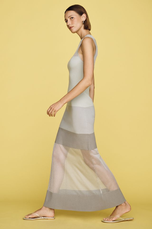 Maeve Knit Mesh Maxi Dress #1