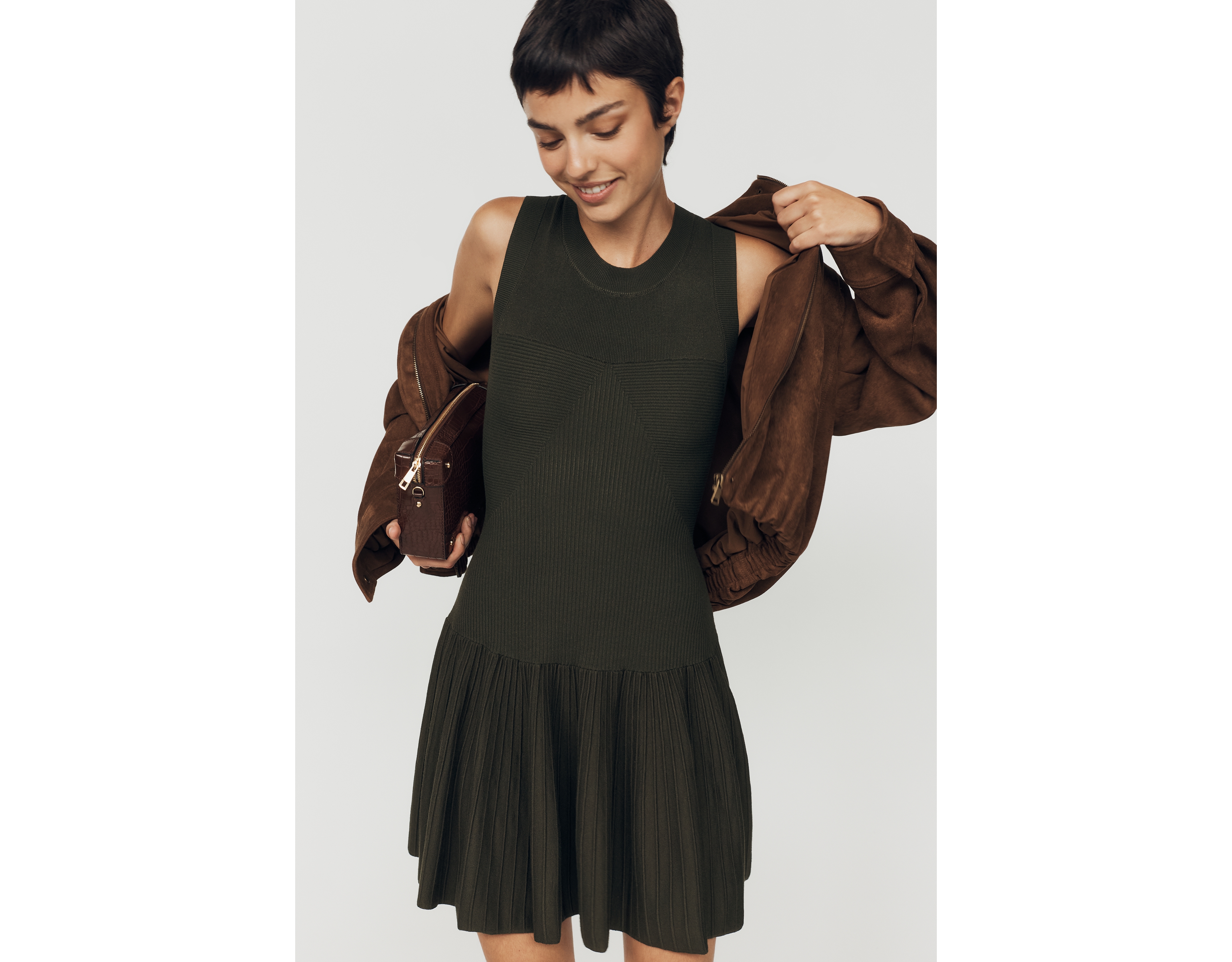 By Anthropologie Drop-Waist Mini Sweater Dress