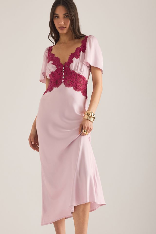 strapless open back dress Kylee Satin Lace-Up Party Dress