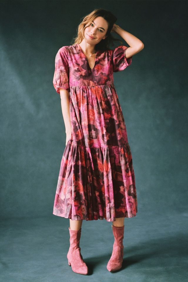 chinese dress ladies By Anthropologie Ombre Sunrise Tiered Maxi Dress  White Chocolate Couture