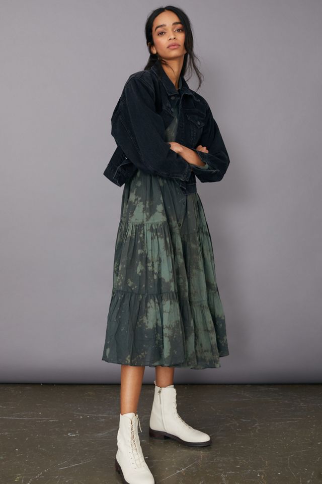 Emerald Tie-Dye Maxi Shirtdress #3