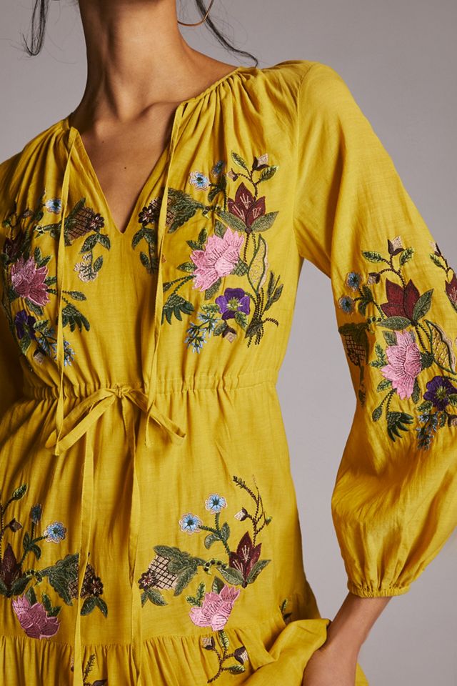 Embroidered V-Neck Maxi Dress #2