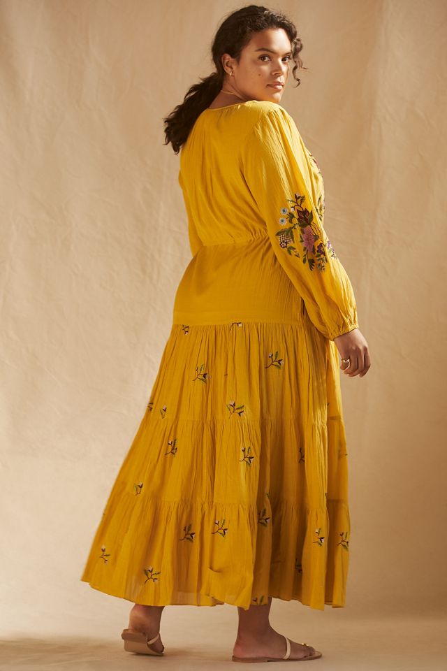 Embroidered V-Neck Maxi Dress #7