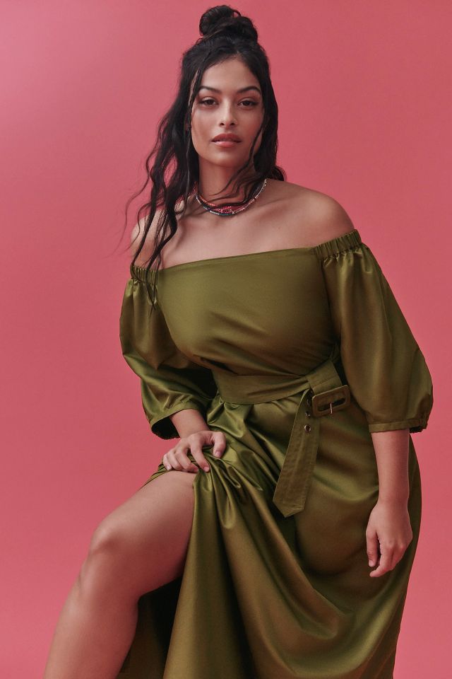 Off the on sale shoulder utility dress