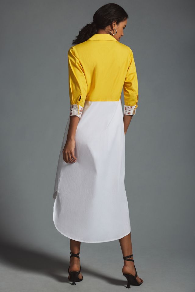 Samant Chauhan Embroidered Colorblock Shirt Dress | Anthropologie