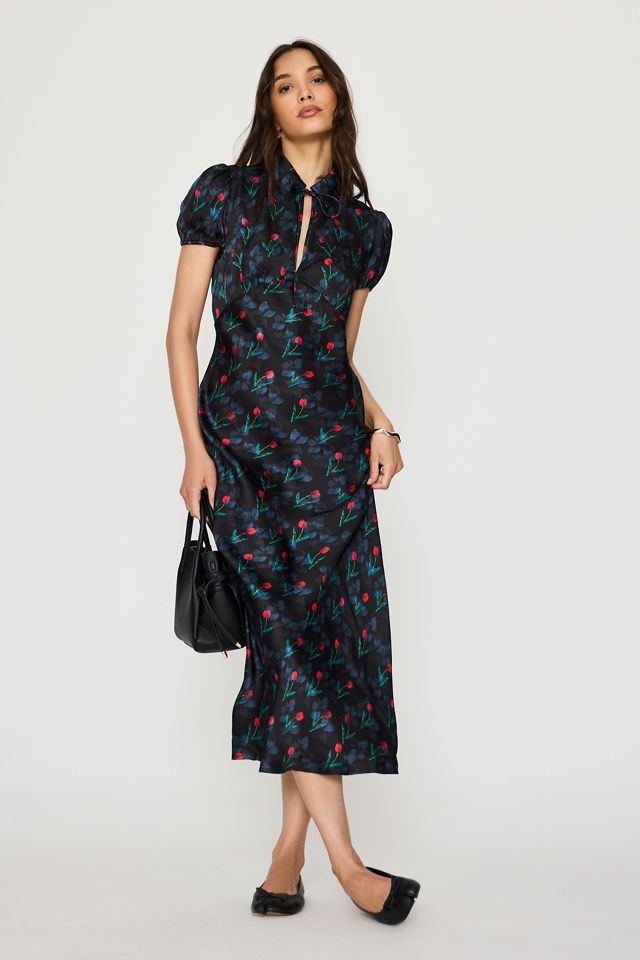Vestido Midi de Satén con Cuello By Anthropologie #1