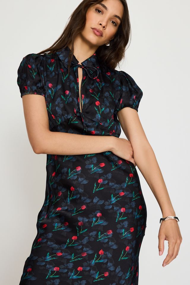 Vestido Midi de Satén con Cuello By Anthropologie #2