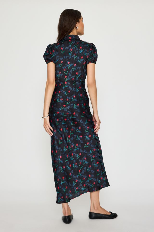 Vestido Midi de Satén con Cuello By Anthropologie #4