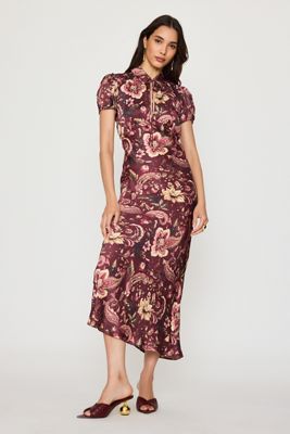 Vestido Midi de Satén con Cuello By Anthropologie