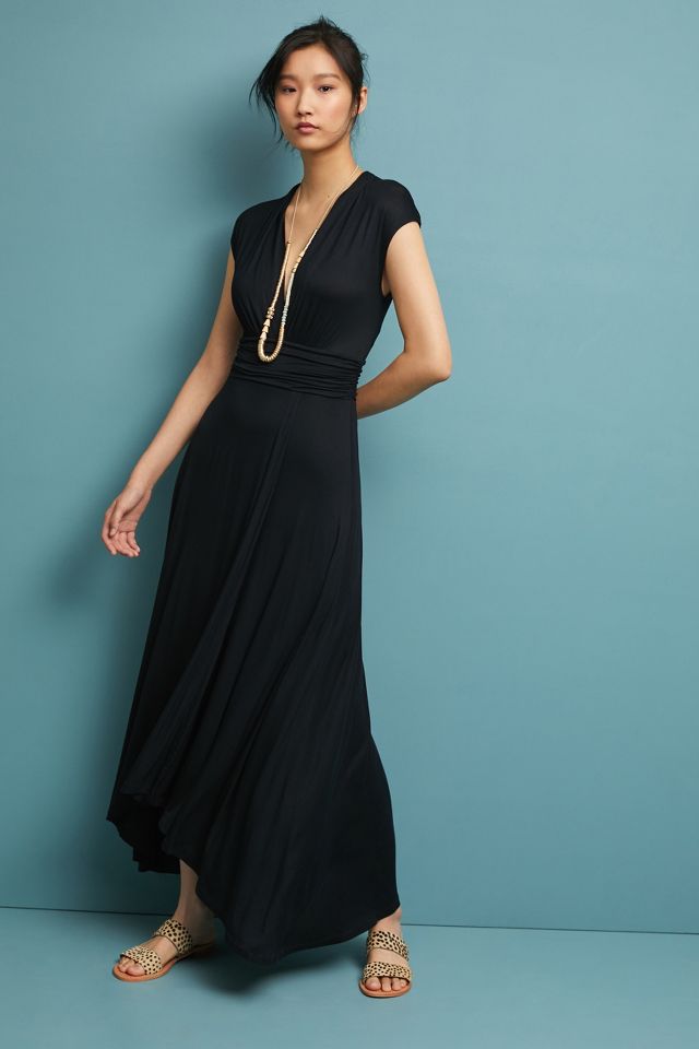 Anthropologie black 2025 maxi dress