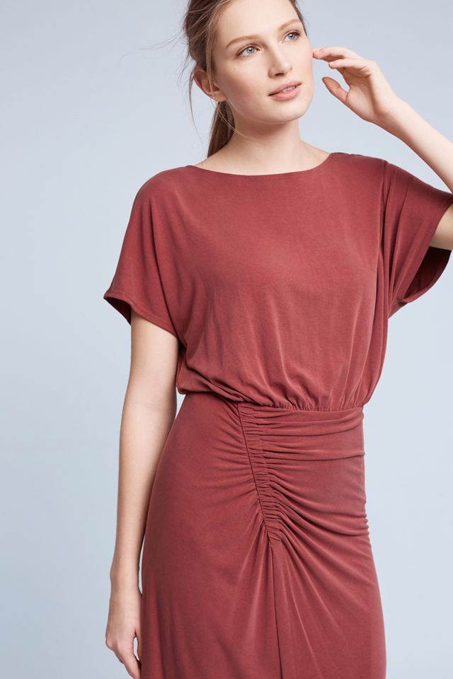 Etta Ruched Midi Dress | Anthropologie