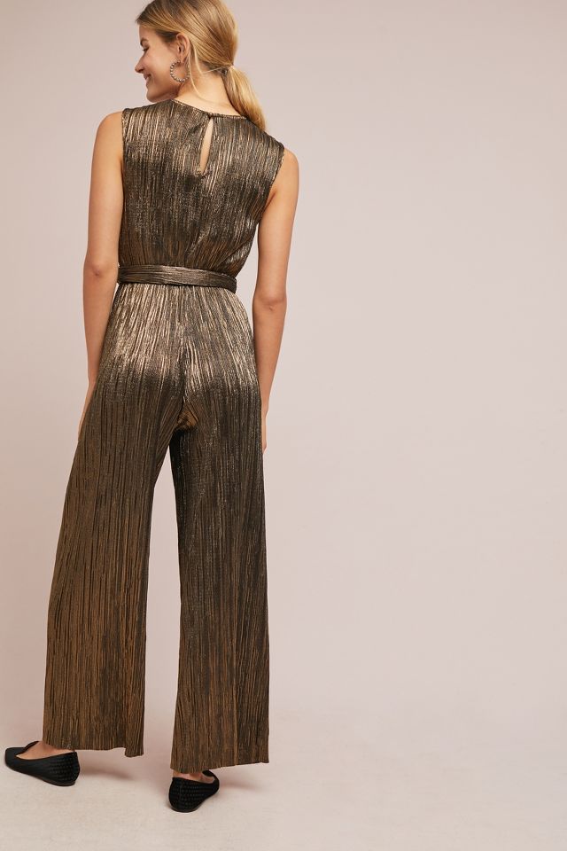 Anthropologie gold sale jumpsuit