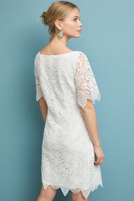 anthropologie white lace dress