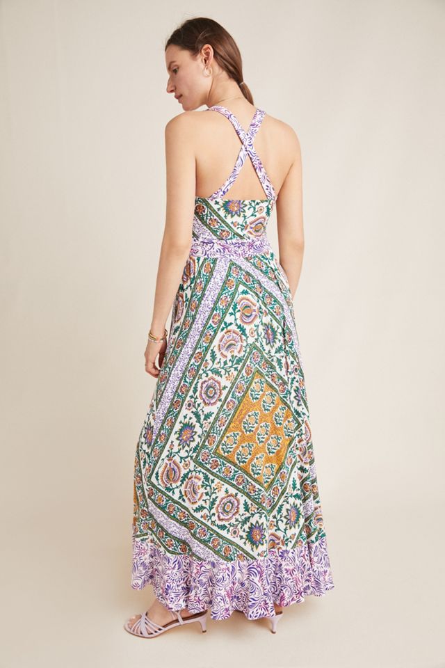 Robe longue imprimée à volants Amaline #1