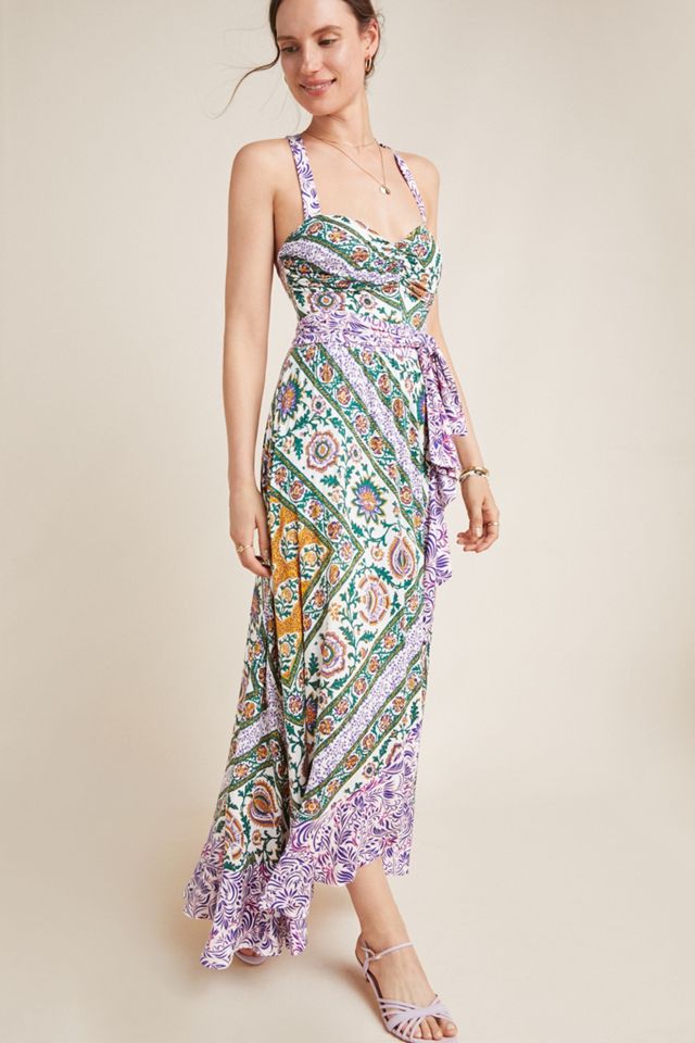 Amaline Ruffled-Printed Maxi Dress | Anthropologie UK