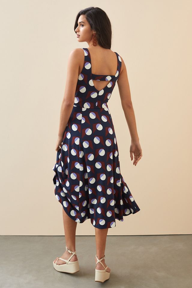 maeve square-neck tulle embroidered midi dress ASTR the Label | Karyme Polka Dot Tulle Midi Dress in White main image 0
