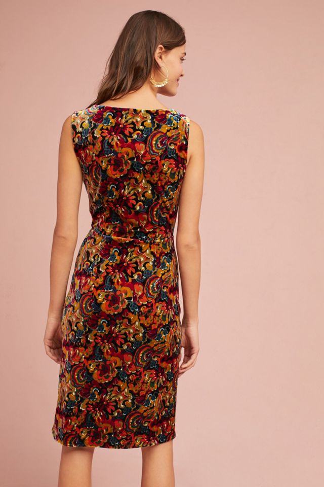 Printed Velvet Column Dress #2