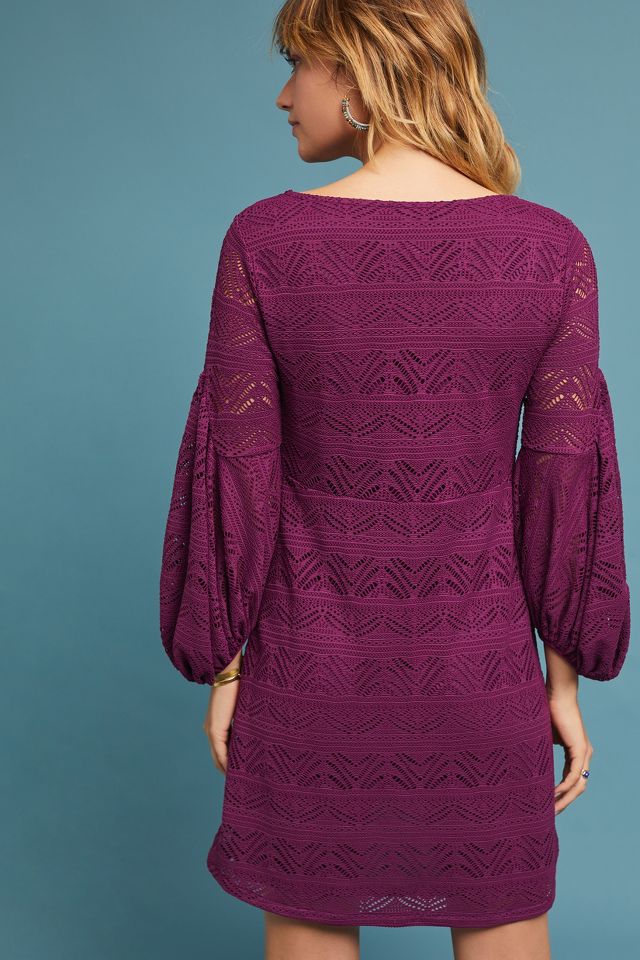 Anthropologie purple lace dress store