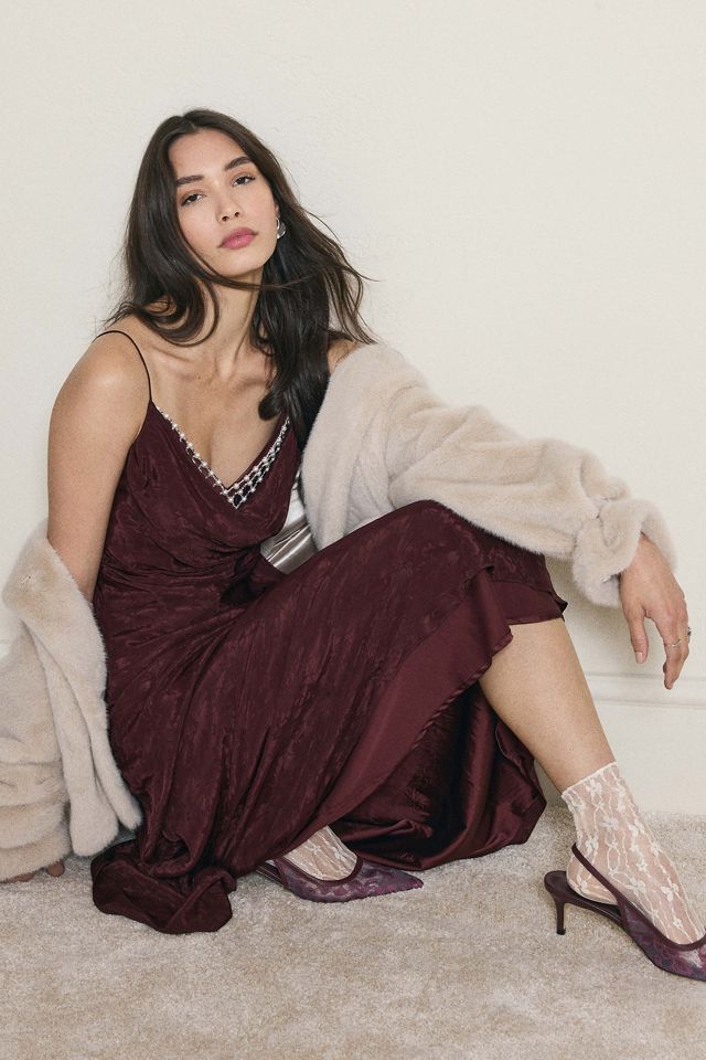 Robe longue en jacquard satiné By Anthropologie #1