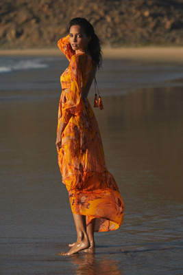 vineet bahl off-the-shoulder printed cape dress Vineet Bahl Cape Dress