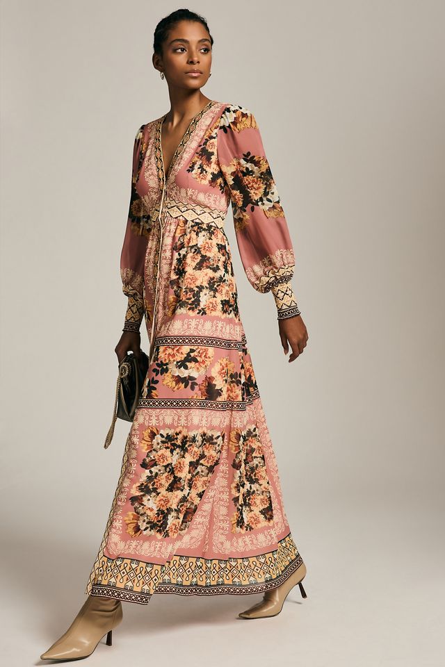 Vineet Bahl Embroidered Long-Sleeve Dress #1