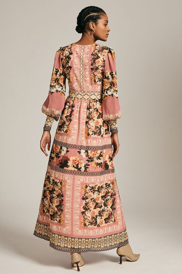 Vineet Bahl Embroidered Long-Sleeve Dress #3