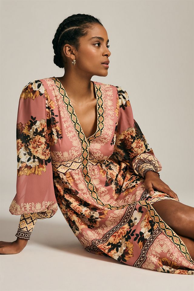 Vineet Bahl Embroidered Long-Sleeve Dress #4
