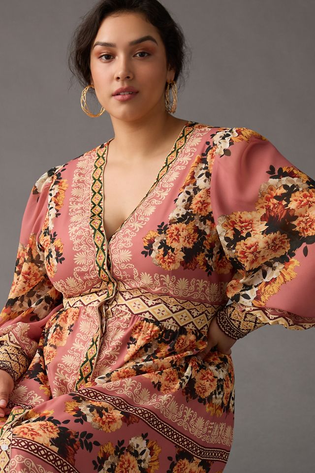 Vineet Bahl Embroidered Long-Sleeve Dress #6