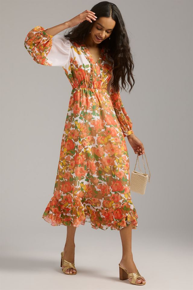 Anthropologie long shop sleeve dress