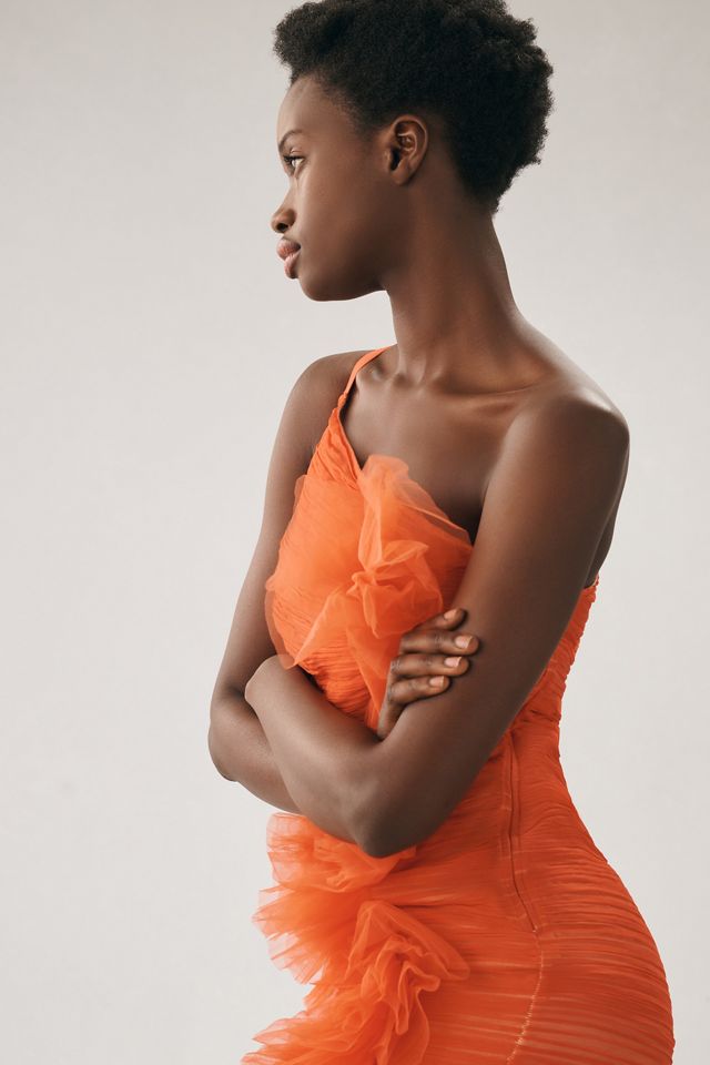 Vineet Bahl Ruched One-Shoulder Dress #2