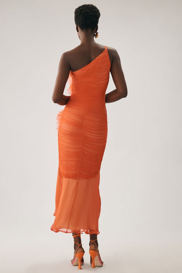 Vineet Bahl Ruched One-Shoulder Dress #3