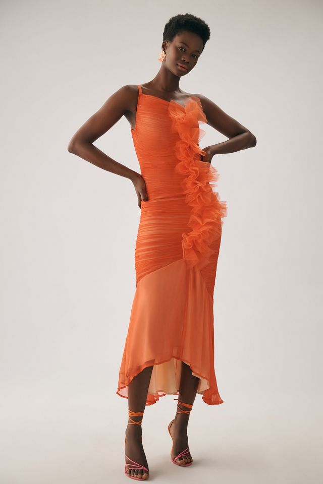 Vineet Bahl Ruched One-Shoulder Dress #1