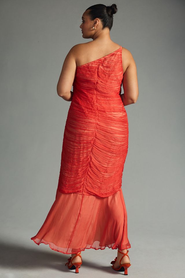 Vineet Bahl Ruched One-Shoulder Dress #6