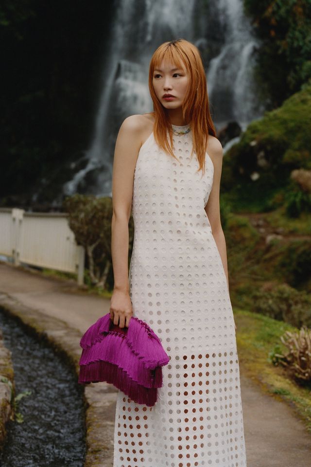 Anthropologie white eyelet store dress