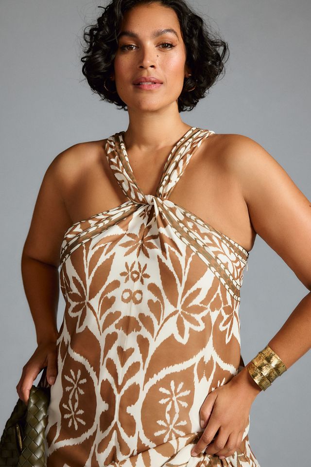 Vineet Bahl Printed Halter Dress #6