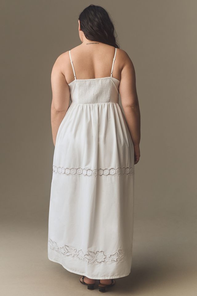 Vineet Bahl Sleeveless V-Neck Floral Cutwork Midi Dress #5