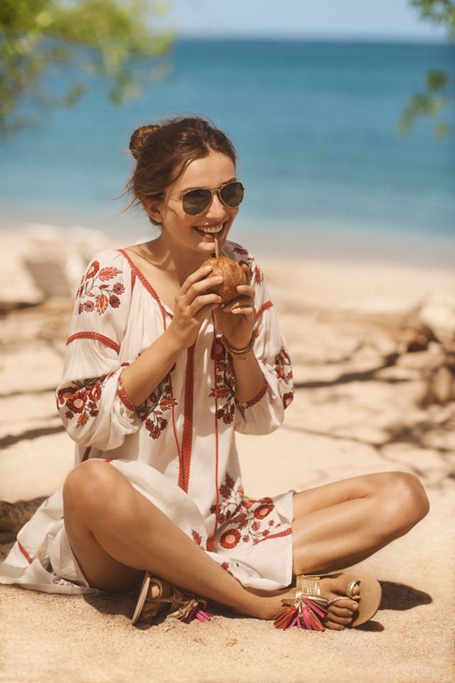 Hadley Embroidered Tunic Dress | Anthropologie