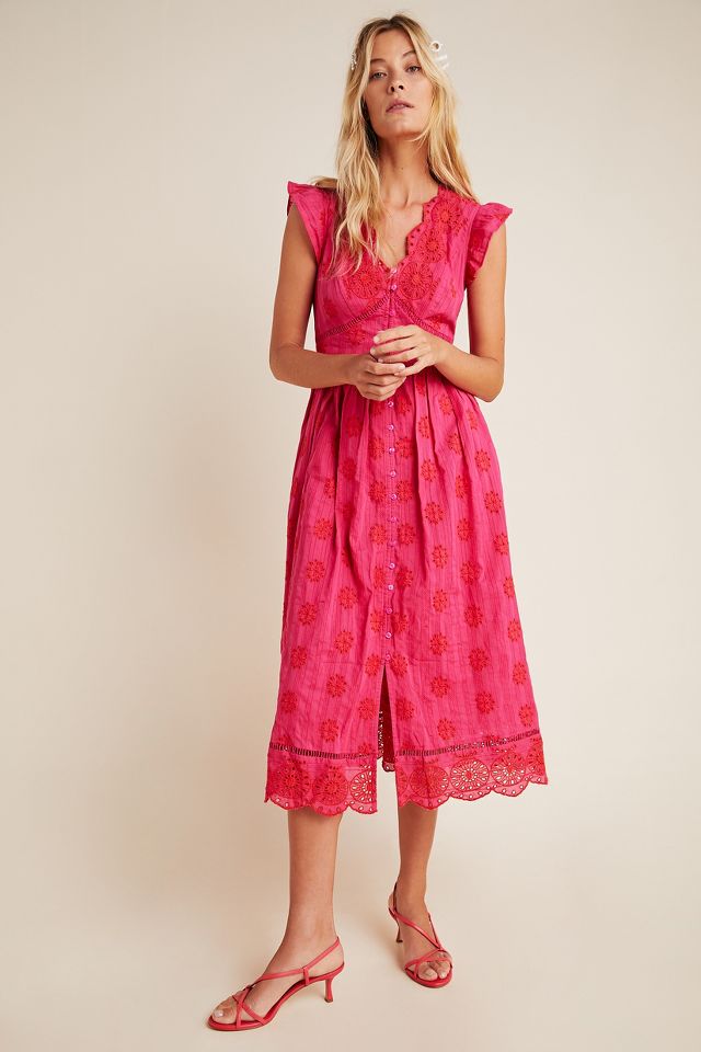 Embroidered eyelet clearance dress