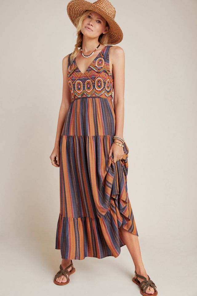 Agave Embroidered Maxi Dress #1