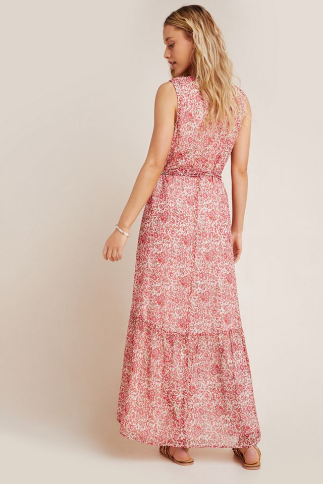 embroidered wrap maxi dress Adrianna Papell Floral Embroidered Maxi Dress With Flutter Sleeves main image 0