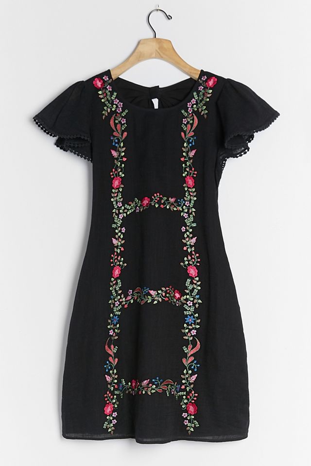 Georgine Embroidered Mini Dress | Anthropologie
