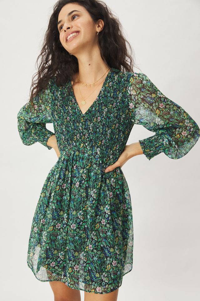 Tia Smocked Mini Dress | Anthropologie