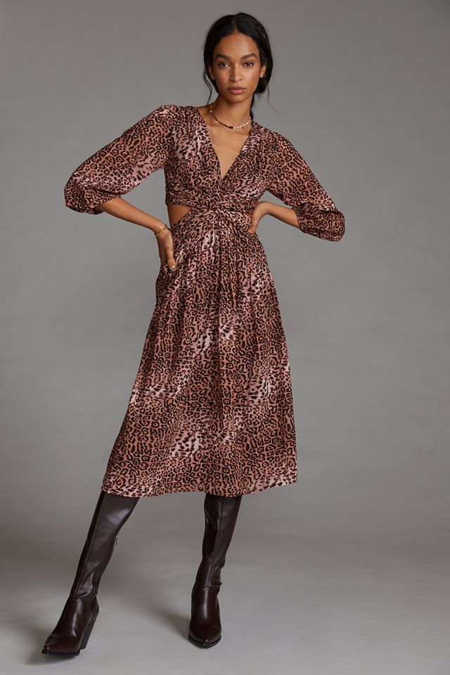 Floral Cut-Out Midi Dress #1